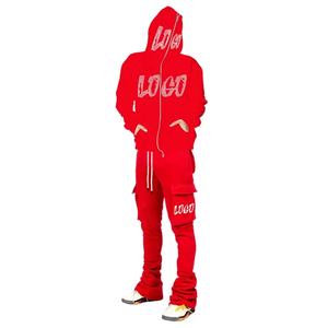 Conjunto Deportivo Personalizado de 2 Piezas para Hombre, Invierno, Estampado, Sudadera con Cremallera Completa, Pantalones con Bolsillos Tipo Cargo, Traje Deportivo para Correr - Product Image 5