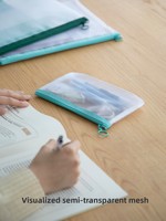 Pochette de rangement en nylon Frost Mountain avec fermeture éclair, porte-documents transparent épaissi pour classification par sujets, format A4/A6 pour papiers d'examen