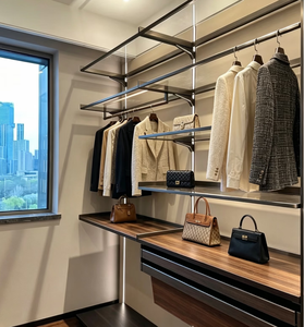 Système de garde-robe modulaire en métal haut de gamme, minimaliste, moderne et luxueux de style italien, meubles de chambre à coucher - Product Image 4