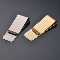 Dompet klip uang ramping berbahan stainless steel personalisasi, ukiran laser perak, hadiah vintage, tanpa penutup