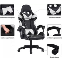 Échantillon gratuit personnalisé rose blanc ordinateur de course de bureau Scorpion fauteuil de jeu inclinable en cuir pour joueur avec repose-pieds