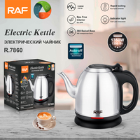 R.7860 Bouilloire électrique en acier inoxydable de haute qualité Capacité de 1.2L Bouilloire de santé domestique portable Arrêt automatique