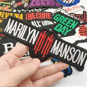 Rock Muziek Badges Hippie Punk Stickers Custom Grote Ijzer Op Denim Borduurwerk Patches Voor Kleding