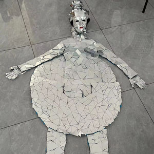 <span class=keywords><strong>Vestido</strong></span> de Espejos Plateados de Gran Demanda 2024 para Mujer, Traje de Espejos para Actuaciones y Espectáculos en Escenario - Product Image 1