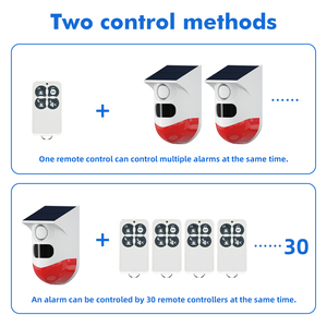 Angus âm thanh ánh sáng còi báo động năng lượng mặt trời ánh sáng nhấp nháy với máy dò chuyển động năng lượng mặt trời báo động con người Tường Ngoài Trời hệ thống báo động hồng ngoại - Product Image 6