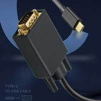Cable Convertidor VGA Tipo-C OEM de 1.8m, Revestimiento de PVC, Blindaje Trenzado, Compatible con HDTV 1080P 60Hz, para Computadora/Proyector, 12 Meses de Garantía