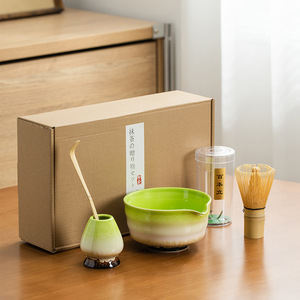 Super Deal Starter <span class=keywords><strong>Matcha</strong></span> set 4PCS cuenco de cerámica batidor <span class=keywords><strong>con</strong></span> soporte y cuchara, té <span class=keywords><strong>Matcha</strong></span> japonés - Product Image 2