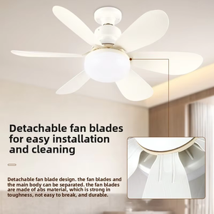 Modern Silent LED <b>Ceiling</b> Fan for Home Office Dining 60W 220V ABS Lamp Body E27 Converter Base <b>Remote</b> <b>Control</b> Bedroom 50004222 5 - Product Image 2