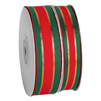 Ruban cadeau rouge et vert de Noël populaire, ruban de décoration pour boîte cadeau de fêtes, ruban pour emballage floral, ruban pour boîte à gâteau