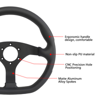 Volant de voiturette de golf universel 320 mm en PU confortable et antidérapant pour modifications et jeux de course sur PC