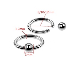 Rvs Wenkbrauw Tepel <span class=keywords><strong>Penis</strong></span> Neus Oor Tragus Bal Sluiting <span class=keywords><strong>Ring</strong></span> Body <span class=keywords><strong>Bcr</strong></span> Piercing Sieraden Captive Bead Ringen - Product Image 3