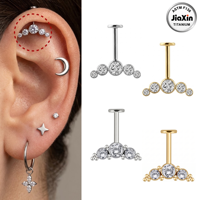 Piercing Labret en Titane ASTM F136 à Filetage Interne JIAXIN pour Hélix Vertical, Tragus, Lèvre – Bijoux de Piercing Corporel Tendance