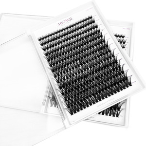 Extensions de cils DIY Abonnie, 120 paires, courbure naturelle, tige en coton noir, grand format, 12 rangées - Product Image 5