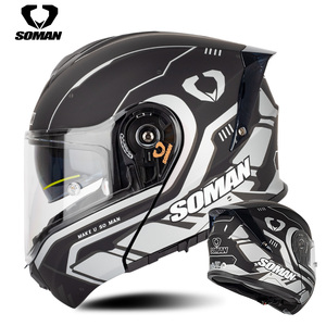 <span class=keywords><strong>Soman</strong></span> <span class=keywords><strong>หมวก</strong></span><span class=keywords><strong>กัน</strong></span><span class=keywords><strong>น็อค</strong></span>สองด้านมีกระบังหน้า, <span class=keywords><strong>หมวก</strong></span><span class=keywords><strong>กัน</strong></span><span class=keywords><strong>น็อค</strong></span>โมดูลาร์แบบพับได้สำหรับผู้ชายและผู้หญิงสามารถใส่ขี่มอเตอร์ไซค์ได้ - Product Image 2