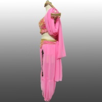 Danza rendimiento desgaste Rosa terciopelo indio vientre estilo árabe traje Danzante Maya árabe danza Tribal vientre trajes