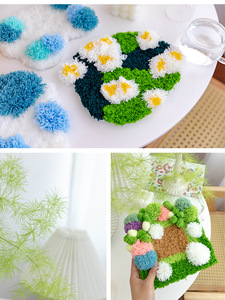 Juego de posavasos de aguja perforada, decoración del hogar, posavasos de musgo <span class=keywords><strong>Manual</strong></span> para tejer DIY, artes para adultos, principiantes, costura - Product Image 3