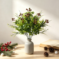 Bouquet de plantes artificielles en plastique Lycopodium pour centre de table, garniture de vase, décoration de cheminée, intérieur/extérieur, mariage, Pâques