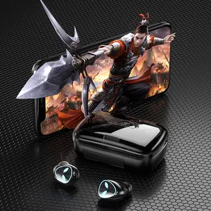 Venta caliente M20 TWS Auriculares LED Skull Linterna Espejo Superficie M10 Auriculares Cargador <span class=keywords><strong>grande</strong></span> Caja Cancelación de ruido BT5.3 Auriculares - Product Image 3