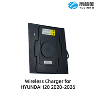 YULINME Chargeur de voiture sans fil magnétique avec boîte de rangement centrale mains libres et charge rapide, compatible Hyundai I20 2020-2026