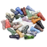 Dildo de Cristal Natural Tallado a Mano al por Mayor, Figura de Pene Pequeño para Energía Curativa, Decoración del Hogar y Oficina, Colección de Regalos Espirituales