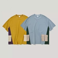 T-shirt pour hommes surdimensionné de qualité supérieure avec poche Hiphop t-shirts vierges surdimensionnés 100% coton unisexe logo personnalisé broderie T-shirts