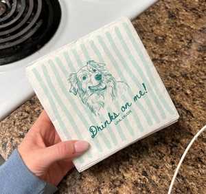Serviettes personnalisées pour animaux de compagnie : Portrait de chien et de chat sur mesure à partir de photo pour cocktails et fiançailles - Product Image 2