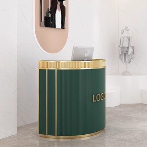 Hiện Đại Thiết Kế Sang Trọng Vàng Khung Thép Không Gỉ Nhỏ Bàn Tròn Bán Lẻ Cửa Hàng Vẻ Đẹp Salon Cong Bàn Tiếp Tân - Product Image 2