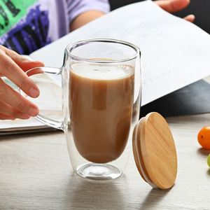 Wholesale Shape Borosilicate Double Wall Coffee Cups Minimalist Design for Giveaways - Product Image 5