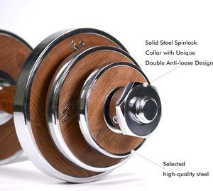 <span class=keywords><strong>PROIRON</strong></span> Ideal para entrenamiento de fuerza, gimnasio en casa Fitness <span class=keywords><strong>20KG</strong></span> Juego de <span class=keywords><strong>mancuernas</strong></span> <span class=keywords><strong>ajustables</strong></span> de acero nogal - Product Image 4