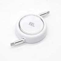 Câble de charge rapide rétractable USB-C vers USB-C PD 100W 5A pour ordinateur, imprimante, lecteur de codes-barres (modèle 2025)