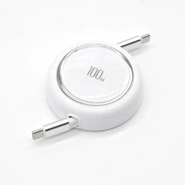 2025 100W Retractable USB-C to USB-C PD Quick Charge 5A Fast Charging Cable for Computer Printer Barcode Scanner