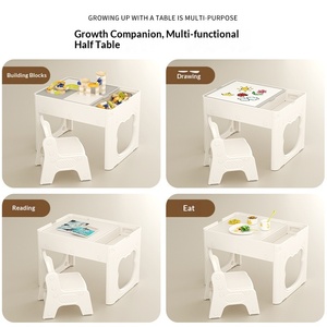 Tavolo Gioco Educativo Multifunzionale in Plastica per Bambini, Design Moderno Quadrato per Uso Domestico, per Ragazzi e Ragazze - Product Image 4