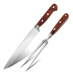 2pcs thép không gỉ khắc dao ngã ba đặt slicing <span class=keywords><strong>Knife</strong></span> với gỗ xử lý BBQ thép không gỉ Bếp <span class=keywords><strong>Knife</strong></span> Set - Product Image 1