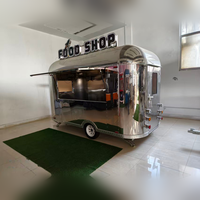 Remorque de camping-car, caravane, camionnette alimentaire mobile avec barre de traction, capacité de charge pour le camping, l'extérieur et les barbecues