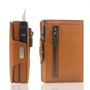 Cartera Bifold Delgada para Hombre con Cierre de Cremallera, Bolsillo para Monedas, Ventana para Identificación, Bloqueo RFID y Espacio para Tarjetas de Crédito en el Bolsillo Frontal - Product Image 1