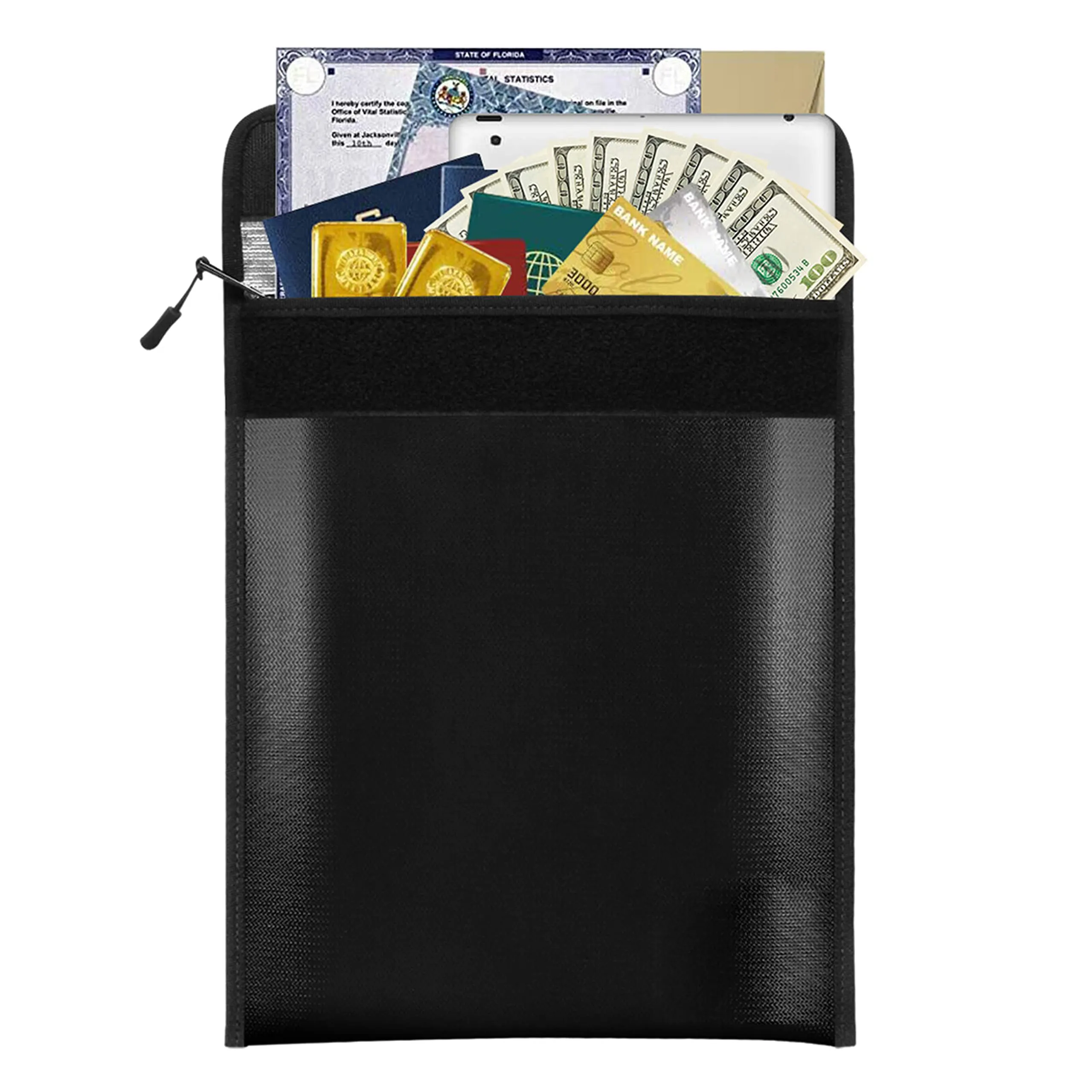 Custom New File Safe Cash Pocket Storage Waterproof With Lock Document Fireproof Bag For Man