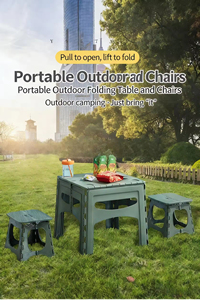 Wholesale RCVE Foldable <b>Table</b> Chair <b>Set</b> 1 + 2 <b>Stools</b>, Sturdy & Durable, for Outdoor Camping, Hiking, Fishing, <b>and</b> Indoor Use - Product Image 2