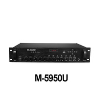 M-5950U 2U 1000W Ticari Ses Güç Amplifikatörü, 5 Bölge Kontrolü, 3 Mikrofon Girişi, LED Ekran ve Öncelikli Sessize Alma Özelliği ile