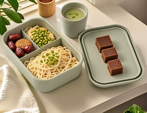 700 мл без BPA 3 отделения Bpa бесплатно детский контейнер для закусок Bento силиконовый Ланч-бокс с крышкой - Product Image 5