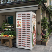 Distributeur automatique intelligent Vendlife, en acier métallique de luxe, avec écran tactile, pour la vente de viande fraîche et de produits alimentaires, avec paiement par carte de crédit et code QR.