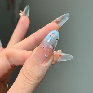 Hars Kleine luipaardprint Puur met de hand gedragen pantser Frans met de hand beschilderd liefdesboog Schattig wit Wilt u afneembare nagelkunst met volledige dekking - Product Image 4