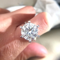 Silber Original 15-20 Karat Runde Brilliant Cut Pass Diamant Test D Farbe Moissan ite Ehering für Frauen Custom Schmuck