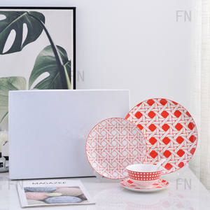 Assiette à fruits et service de table en porcelaine de luxe européen 5 pièces en céramique de Chine osseuse verte, personnalisable avec logo – Meilleures ventes - Product Image 4