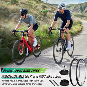 Kit de neumáticos para bicicleta de carretera 700x28C, cámaras internas y exteriores de butilo para bicicletas de turismo - Product Image 5