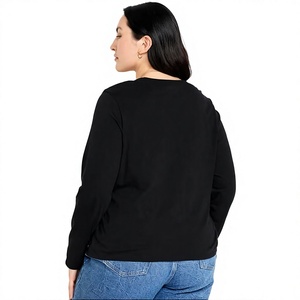 Camiseta de Manga Larga con Cuello Redondo para Mujer, Mezcla de Algodón Suave, Estilo Casual, Fabricante de Ropa OEM ODM, Proveedor Mayorista - Product Image 3