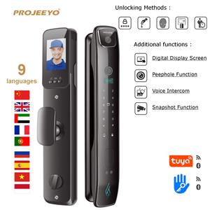 Cerradura Inteligente para Hotel con Huella Dactilar, RFID, Aluminio, Impermeable, Digital, con Llave, Aplicación Tuya, Red, Reconocimiento Facial MJ-5S Tuya Smart L - Product Image 1