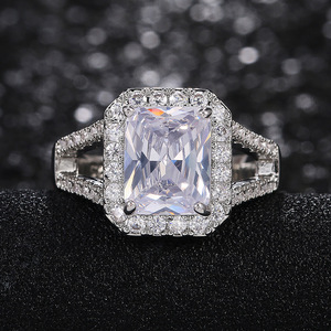 Anello Nuziale Classico Quadrato per Donne, Elegante Gioiello da Dito alla Moda - Product Image 3