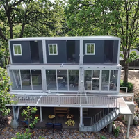 Module de stockage de maison préfabriquée de luxe de 40 pieds à prix raisonnable Maison préfabriquée avec conteneur en verre pour hôtels