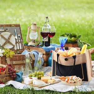 Wholesale Burlap Tote Women's Personalized Reusable Grocery Beach <b>Gift</b> Canvas Shopping Jute <b>Bag</b> With Custom Letter Pattern - Product Image 6