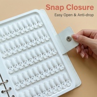 Album professionnel portable en plastique transparent anti-poussière pour présentation d'ongles, avec cartes de couleurs et capsules d'ongles en gel press-on